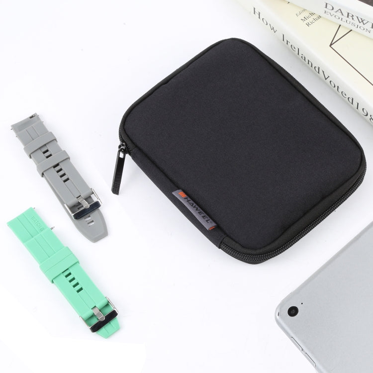 Black watch band organizer zip case with strap bands and quick-access zipper