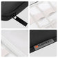 Black watch band organizer case details: zipper pull, Oxford fabric, and HAWEEL label