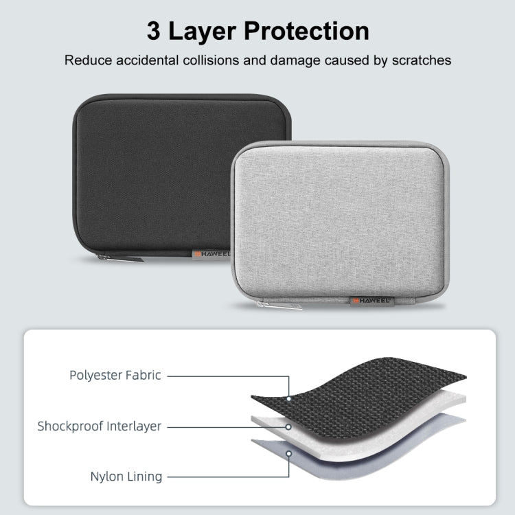 Two-layer protection watch band organizer case with black and light gray exterior shells