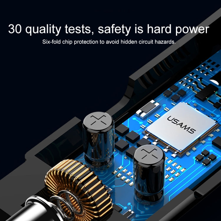 USAMS dual USB car charger circuit board detail, blue components