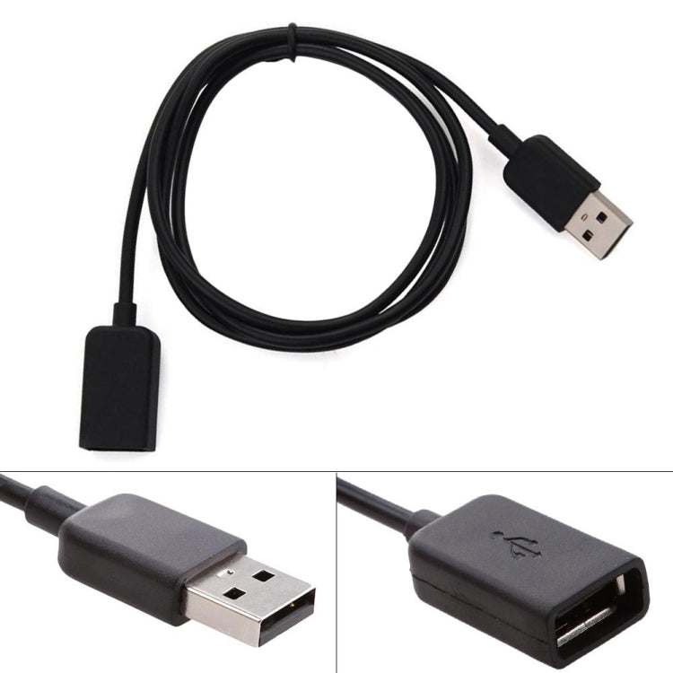 Black charging cable shown with USB-A plug and charging port end