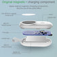 Exploded view of white magnetic wireless watch charger components