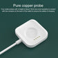White magnetic watch charging base with circular contact area and gold contact pins