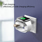 Silver-toned magnetic wireless charger dock with charging smartwatch