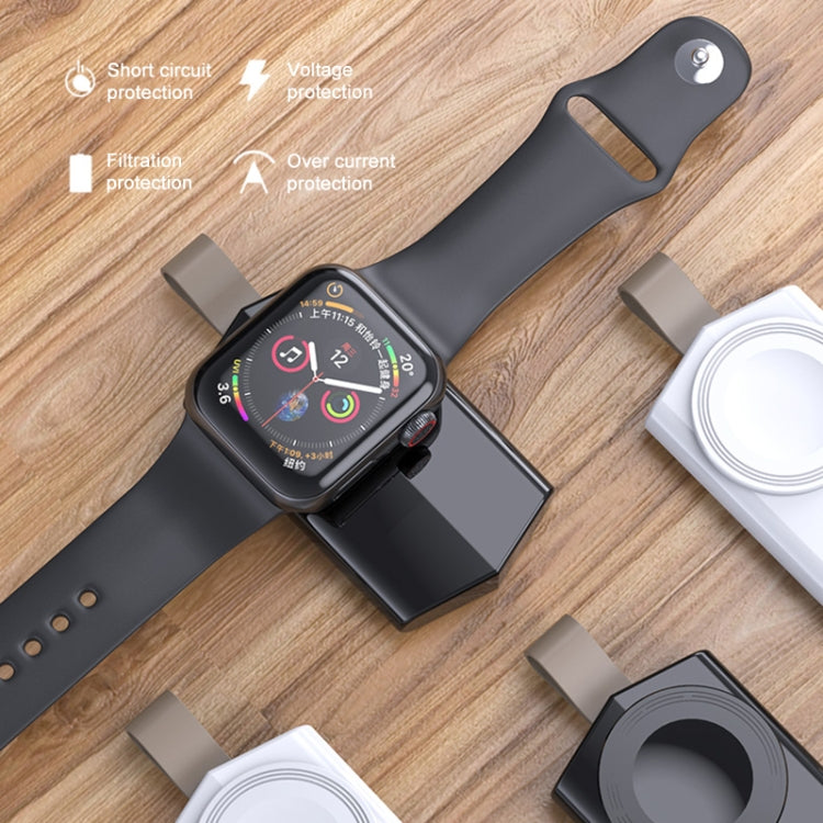 Black and white magnetic wireless charger dock set for Apple Watch