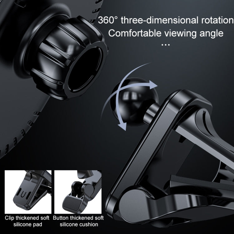 Magnetic car air vent wireless charger bracket with vent clip and rotating arm