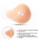 Left silicone breast pad with rounded nipple cover, light peach curved profile.