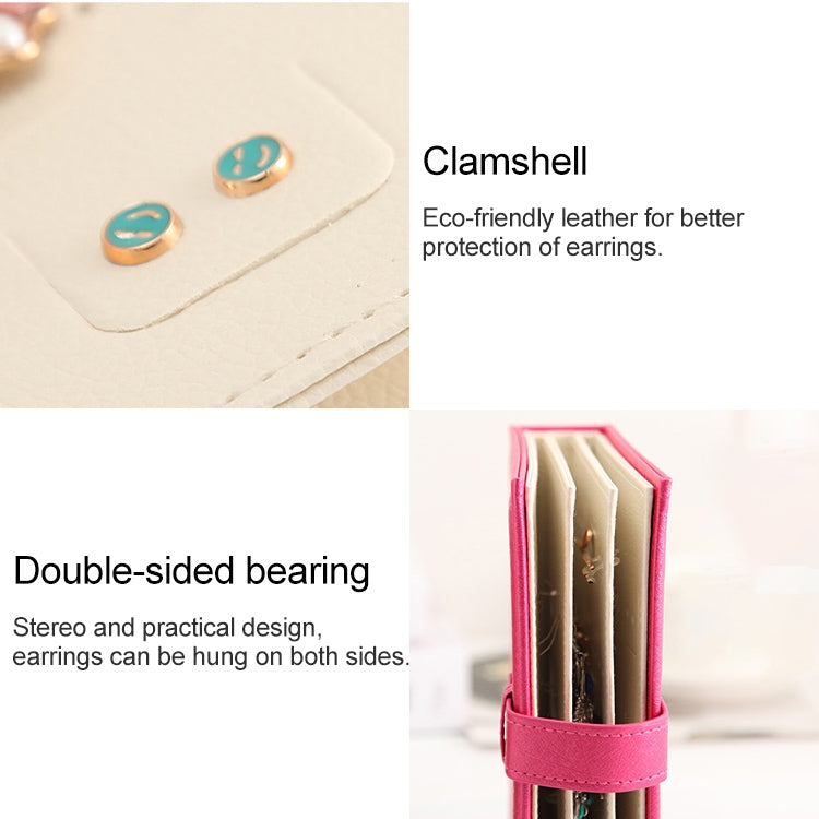 Cream double-sided earring display insert with small stud hooks and loops