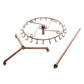 Rose gold rotating jewelry stand with round hook ring and three-leg base