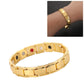 Men's titanium steel bracelet in gold-tone with box-style links and red inset