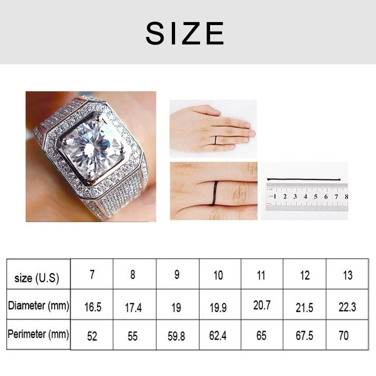 Ring size chart showing U.S. sizes and millimeter diameter and perimeter measurements