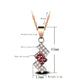 Gold-plated crystal pendant necklace with irregular red crystal and clear stones