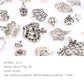 Silver crown pendant charms with detailed filigree, small loops for bracelets and jewelry