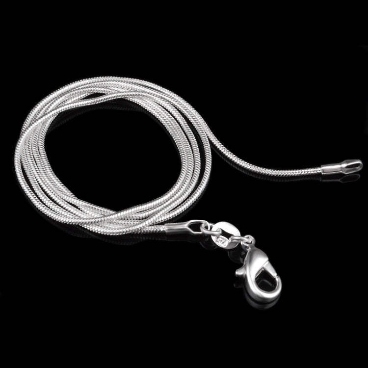 Silver snake-bone chain necklace with lobster clasp, 38 in