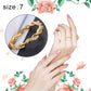 Gold twist rhinestone ring on finger, women’s size 7