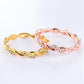 Gold and rose gold twist rhinestone rings, set
