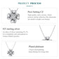 Lucky clover pendant necklace detail with pave-style stone setting and plating notes