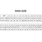 Ring size chart table with US size, diameter, and perimeter measurements