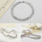 Platinum-tone zircon tennis bracelet with clustered round stones and box clasp