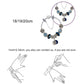 Silver blue beaded bracelet set with hanging charms and size 18/19/20cm