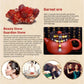 Garnet-colored beaded bracelet with silver-tone charm, shown on product card