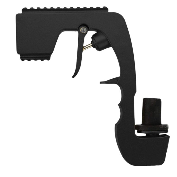 Black plastic-wrapped metal bubble squirt gun with trigger and nozzle cap