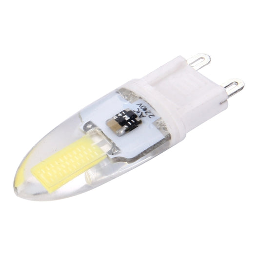 G9 silicone dimmable SMD 1505 LED bulb close-up with two-pin base and clear cover