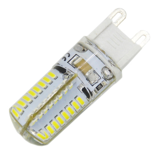 LED corn light bulb with G9 bi-pin base and clear lens, visible 64 SMD LEDs