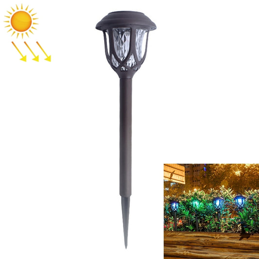 Solar stake lantern outdoor light with dark post and clear glass lamp head