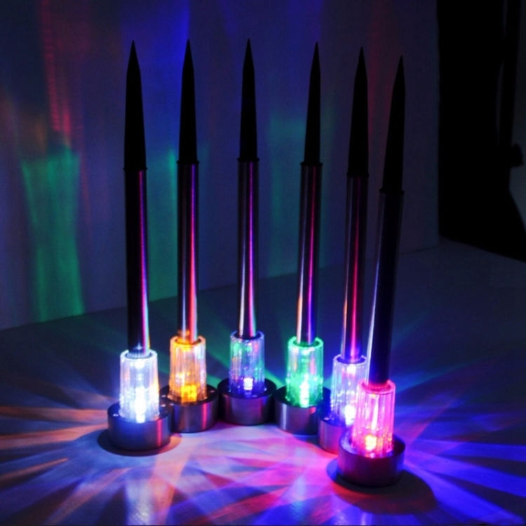 Solar LED garden stake lights with colorful glowing tips (set of 10)
