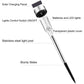 Solar garden stake light showing solar panel, switch, battery, and clear plastic cover