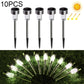 Solar outdoor lawn stake lights, stainless steel posts and clear lamp heads