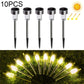 Solar LED garden stake lights with warm white glow, set of 10