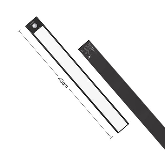 40cm LED motion sensor light bar, black, rechargeable cabinet corner wall lamp