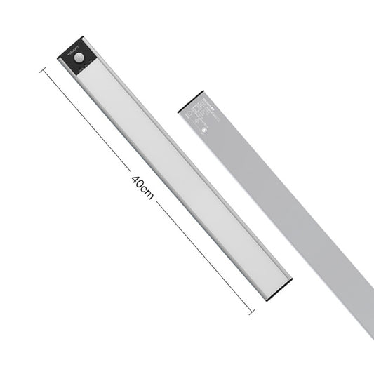 40cm LED motion sensor light bar, silver, rechargeable cabinet corner wall lamp
