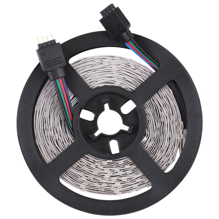 RGB LED rope light reel with 3-wire connector and bare circuit strip