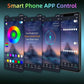 RGB LED rope light controlled by smartphone app with color selection screen