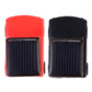 Solar panel housings for toy jeep, red and black side by side