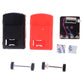 Toy jeep DIY parts set with red and black housings, solar panel, screws