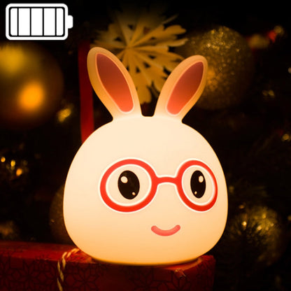 Rabbit LED decoration lamp with glowing warm white face and orange ears, smiling