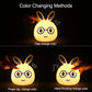 Rabbit LED lamp color changing methods shown with clapping and tapping hands