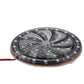 Black circular motorcycle LED windmill light with visible SMD chips and outer LED ring