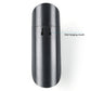 Black solar LED wall light with wall-mount slot on the back and smooth cylindrical body