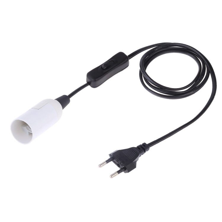 E14 lamp holder extension cord with inline switch, white socket, UK plug