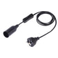 Black E14 lamp holder with inline on/off switch and 3-pin power plug extension cord