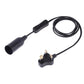 E14 lamp holder extension cord with inline switch, black socket, AU-style plug