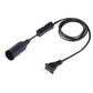 E14 lamp holder extension cord with inline switch, black socket, US plug