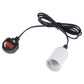 E27 lamp holder with extension cable, white bulb socket and plug with red insert