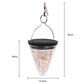 Solar conical pendant garden lamp, clear cone with copper wire design and hanging ring