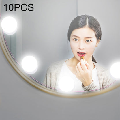 LED makeup mirror bulb, round white globe with 2 base pins, bright light